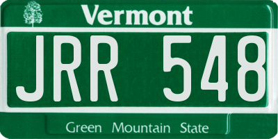 VT license plate JRR548