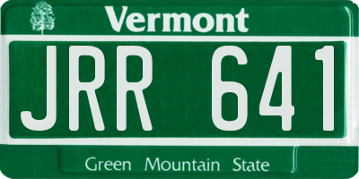 VT license plate JRR641