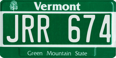 VT license plate JRR674