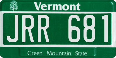 VT license plate JRR681