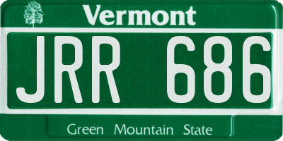 VT license plate JRR686