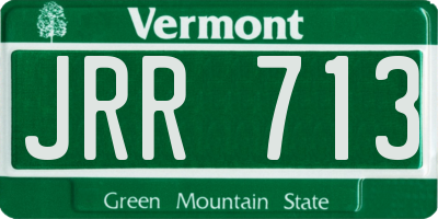 VT license plate JRR713