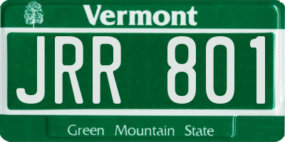 VT license plate JRR801