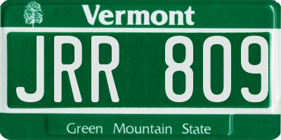 VT license plate JRR809