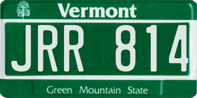 VT license plate JRR814