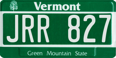 VT license plate JRR827