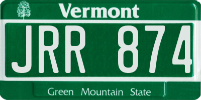 VT license plate JRR874
