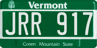 VT license plate JRR917