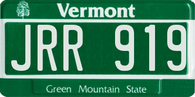VT license plate JRR919