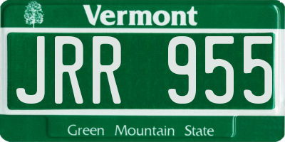 VT license plate JRR955