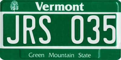 VT license plate JRS035