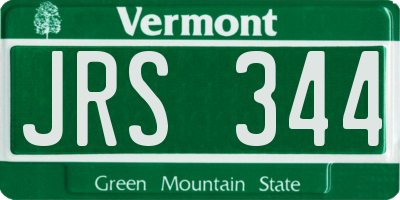 VT license plate JRS344
