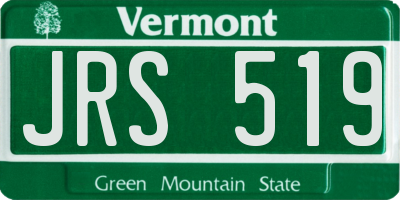 VT license plate JRS519