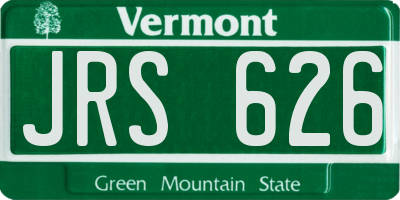 VT license plate JRS626