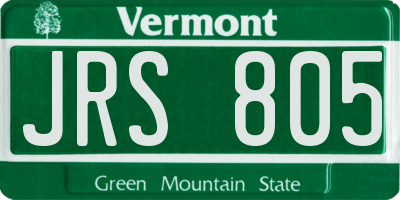 VT license plate JRS805