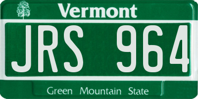 VT license plate JRS964
