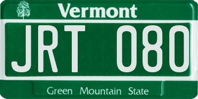 VT license plate JRT080