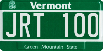 VT license plate JRT100