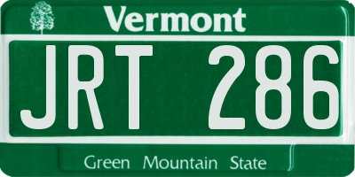 VT license plate JRT286