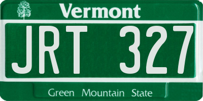 VT license plate JRT327