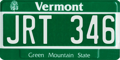 VT license plate JRT346
