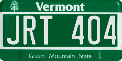 VT license plate JRT404