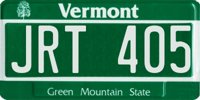 VT license plate JRT405