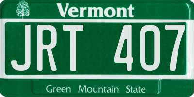 VT license plate JRT407