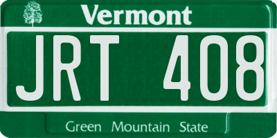 VT license plate JRT408