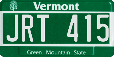 VT license plate JRT415