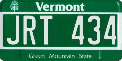 VT license plate JRT434