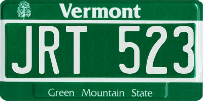 VT license plate JRT523