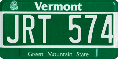 VT license plate JRT574
