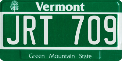 VT license plate JRT709