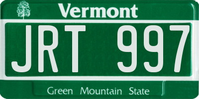 VT license plate JRT997