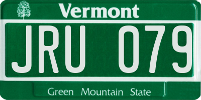 VT license plate JRU079