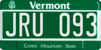 VT license plate JRU093