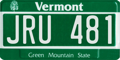 VT license plate JRU481