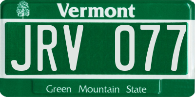 VT license plate JRV077