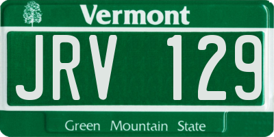 VT license plate JRV129
