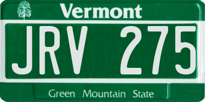 VT license plate JRV275