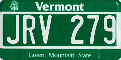 VT license plate JRV279