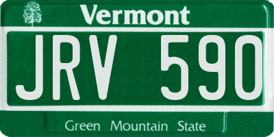 VT license plate JRV590