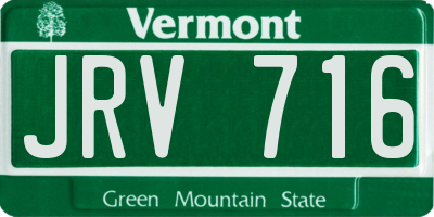 VT license plate JRV716
