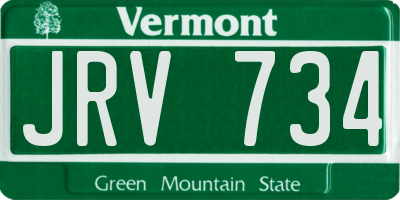 VT license plate JRV734