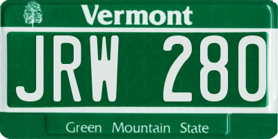 VT license plate JRW280