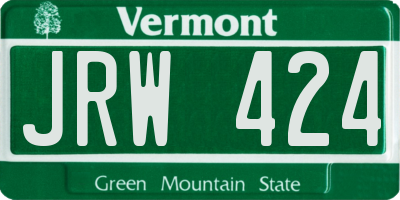 VT license plate JRW424