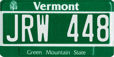 VT license plate JRW448