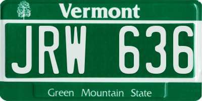 VT license plate JRW636