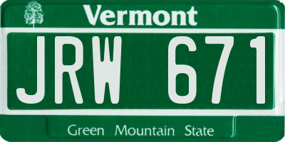 VT license plate JRW671